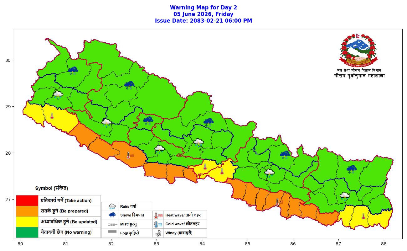 नेपालको तराईको तापक्रम ३९ डिग्री मापन, तातो हावाको लहर (लु) चल्ने सम्भावना
